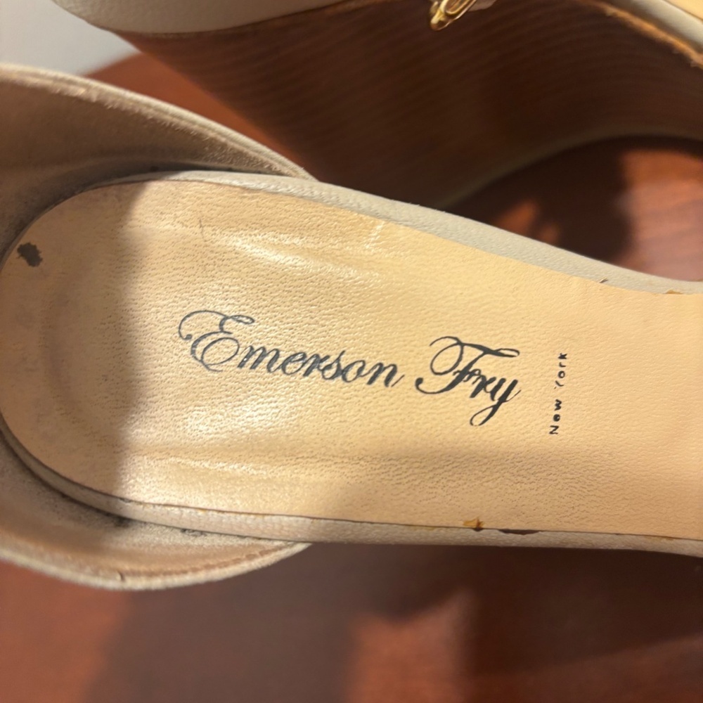 Emerson Fry Color Block Open Toe Wedges - image 7